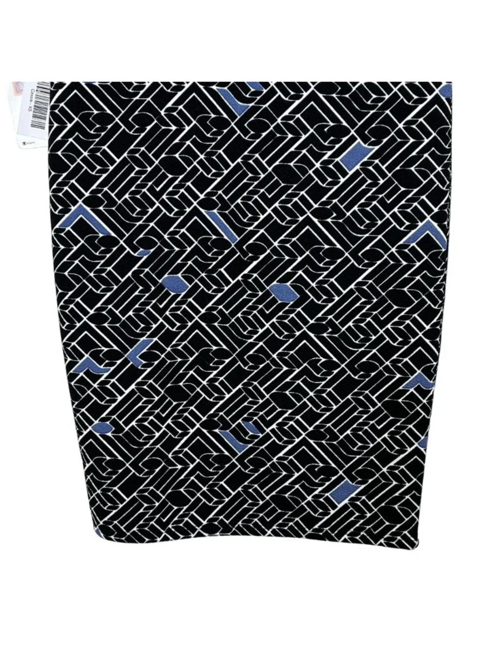 LuLaRoe Pencil Skirt Womens XS Black Blue Stretch Casual Work Midi